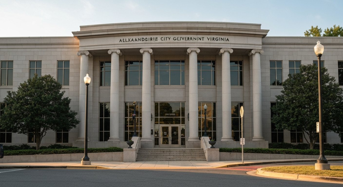 Alexandria Virginia city government building where the Department of Finance handles business license applications
