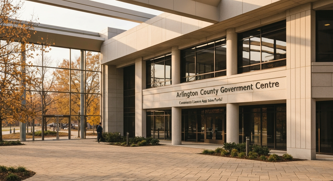 Arlington County government center where the Commissioner of Revenue processes business license applications through the CAPP online portal