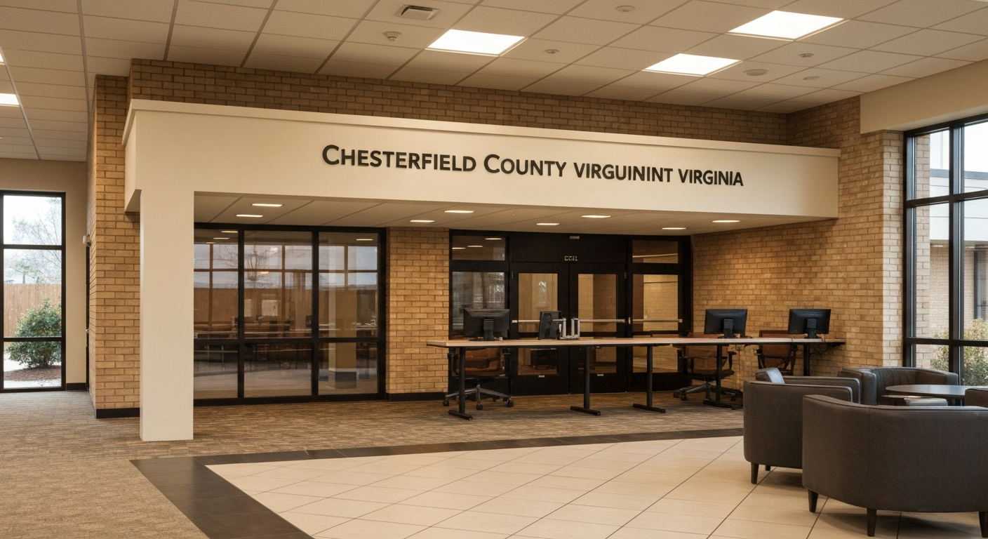 Chesterfield County Virginia government center where the Commissioner of Revenue processes business license applications
