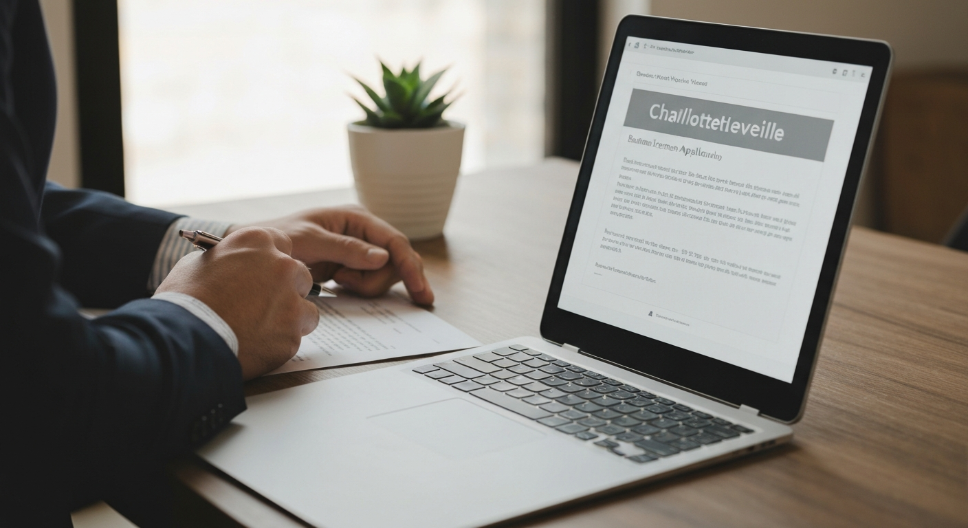 Business owner filing Charlottesville Virginia business license application through the new online tax portal