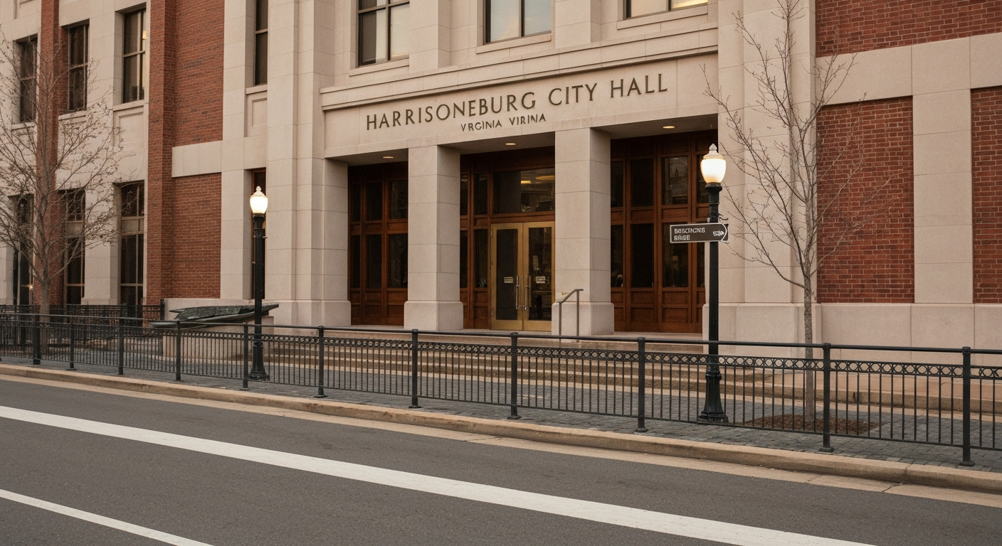 Harrisonburg Virginia City Hall where the Commissioner of Revenue processes business license applications on the first floor