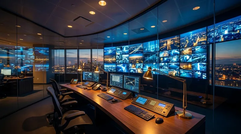 Security desk with a wall of camera monitors, How to Start a Bail Bonds Business in Virginia
