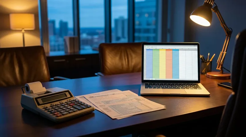 Tax forms and a calculator on a desk, Virginia Business Personal Property Tax