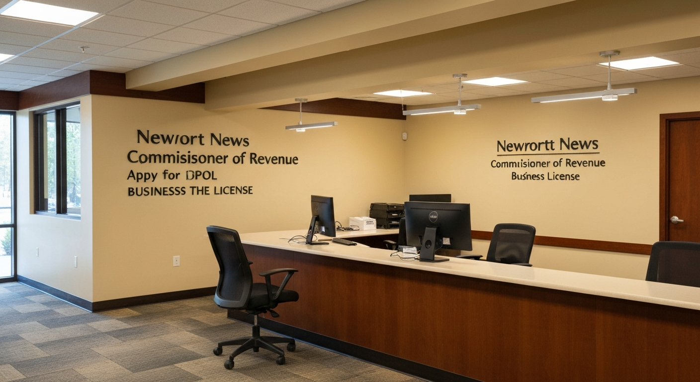 Newport News Virginia Commissioner of Revenue office where businesses apply for BPOL business licenses