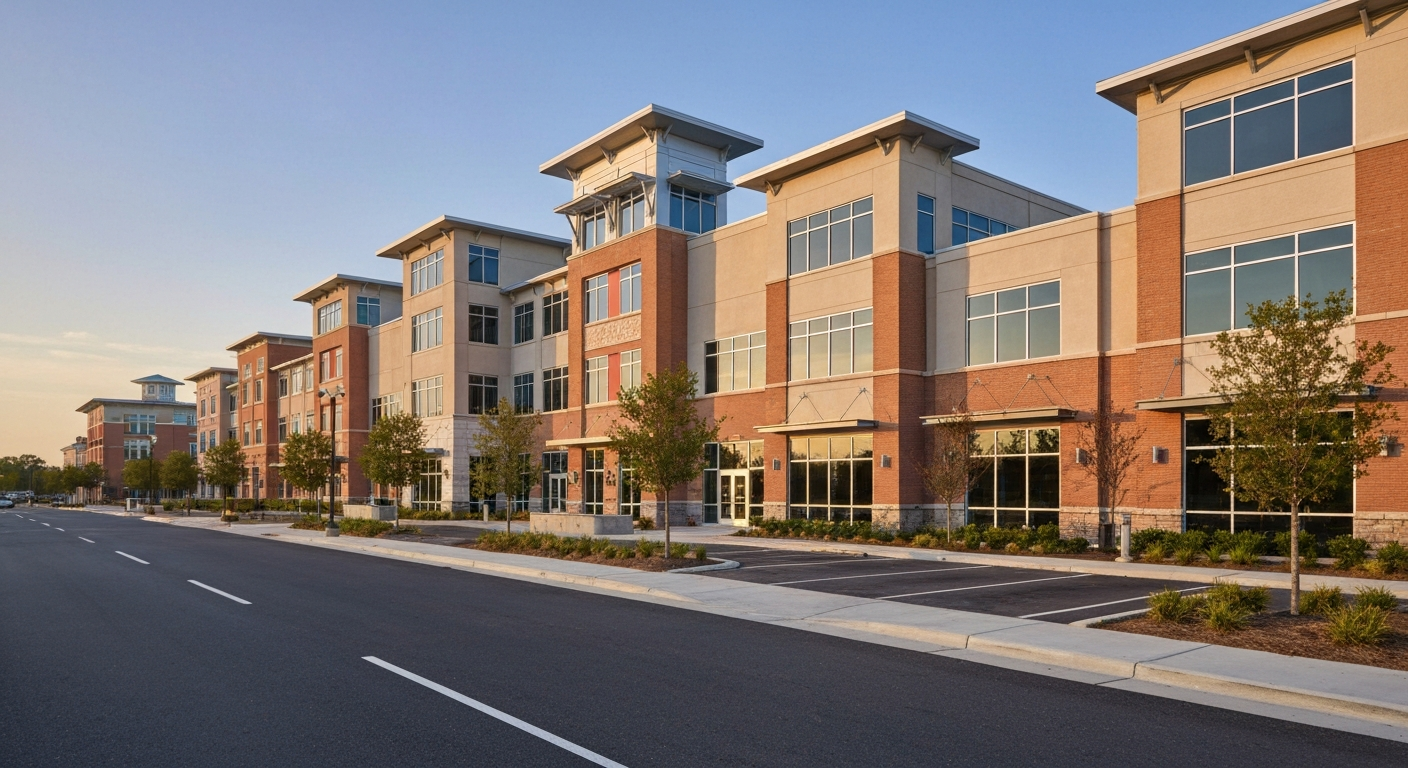 City Center at Oyster Point in Newport News Virginia showing the mixed-use business hub where many entrepreneurs establish companies