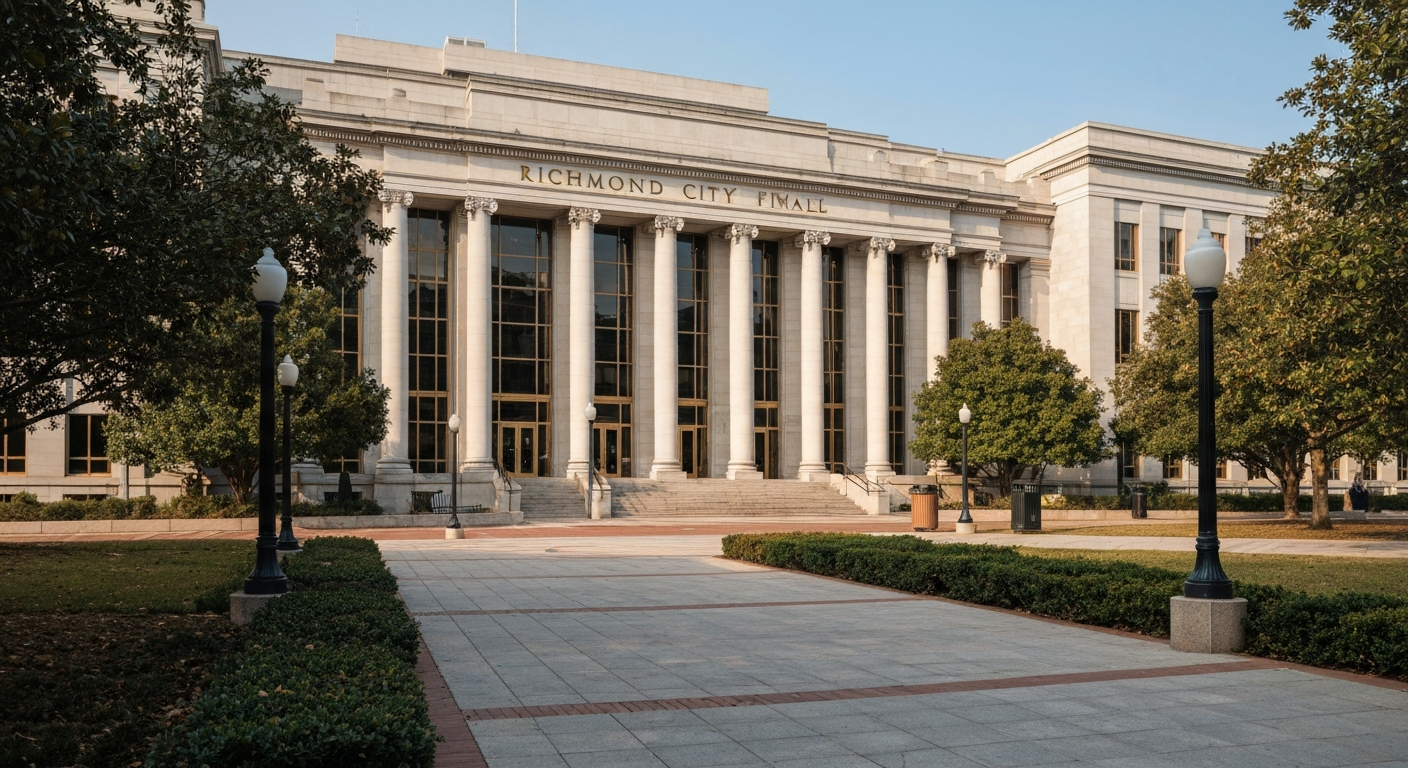 Richmond Virginia City Hall where the Department of Finance processes business license applications for new entrepreneurs
