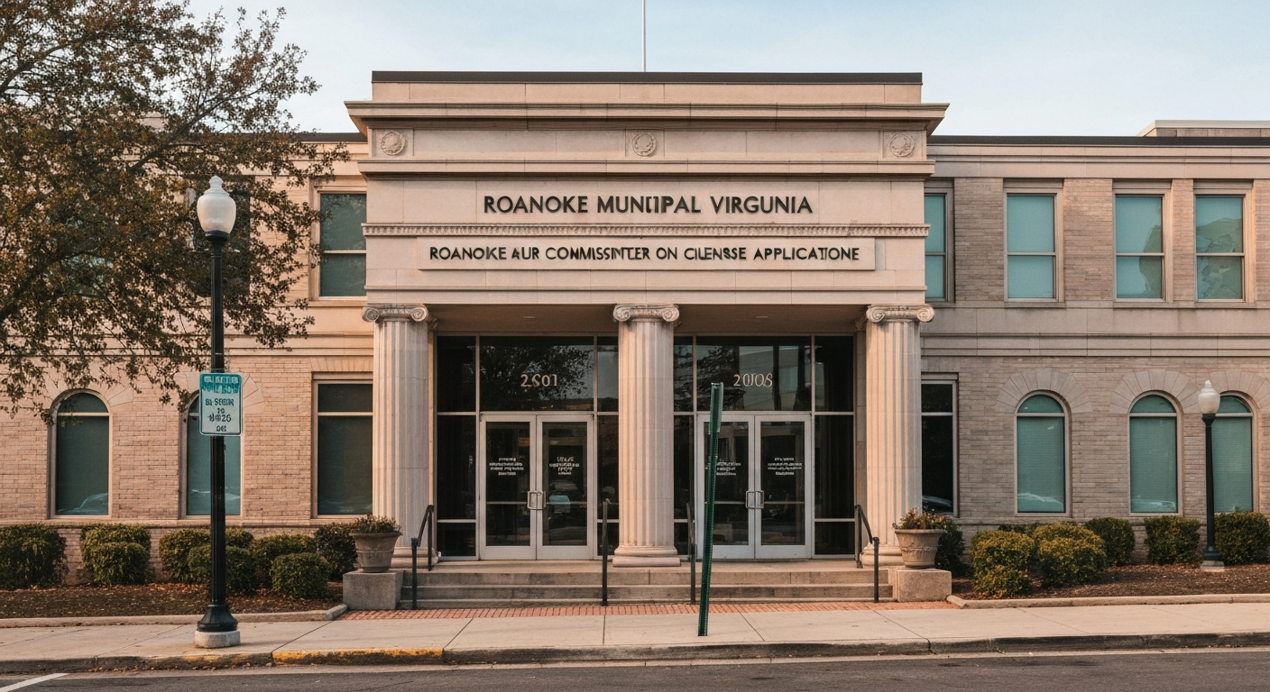 Roanoke Virginia municipal building on Church Avenue where the Commissioner of Revenue handles business license applications