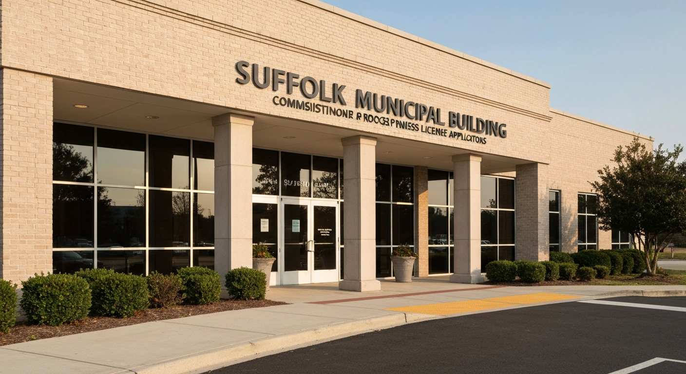 Suffolk Virginia Municipal Building where the Commissioner of Revenue processes business license applications