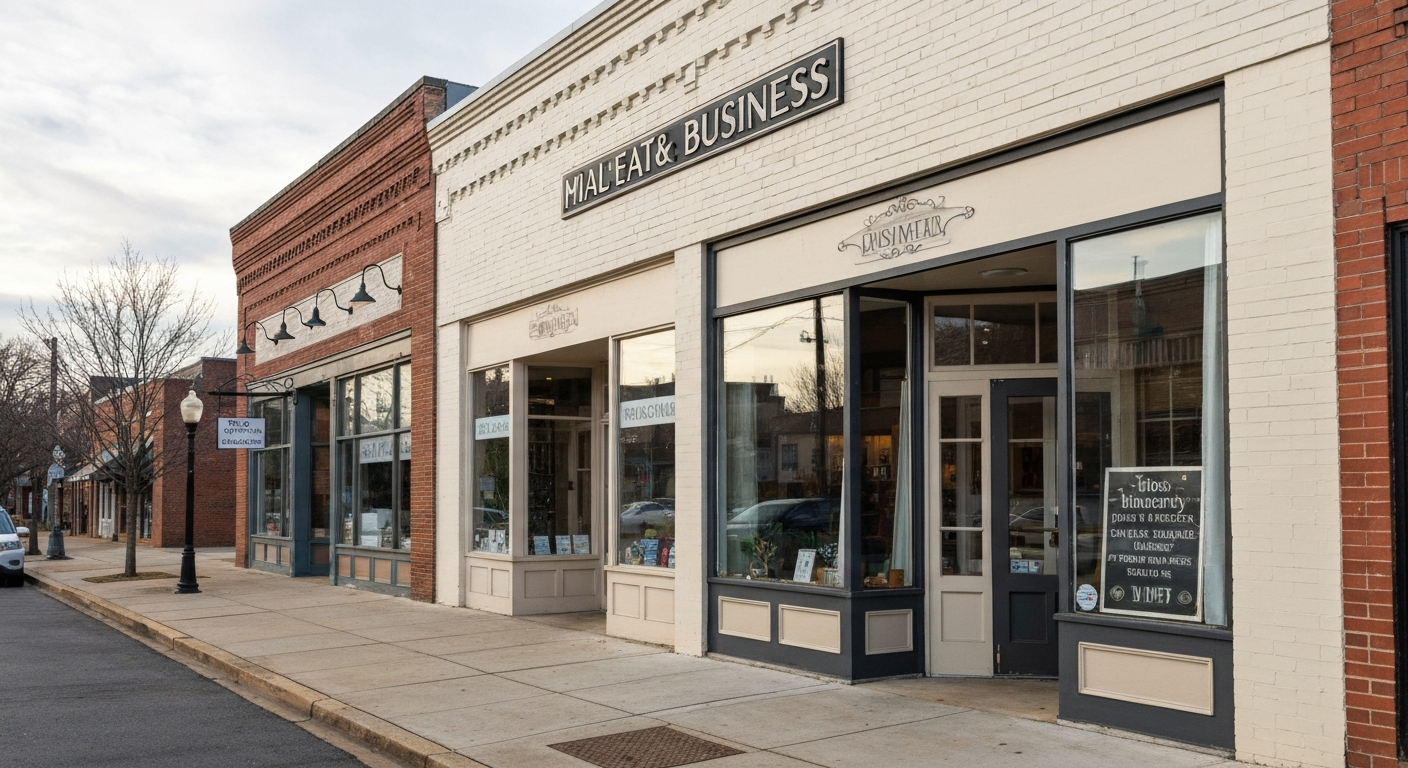 Small business storefront on a Virginia main street