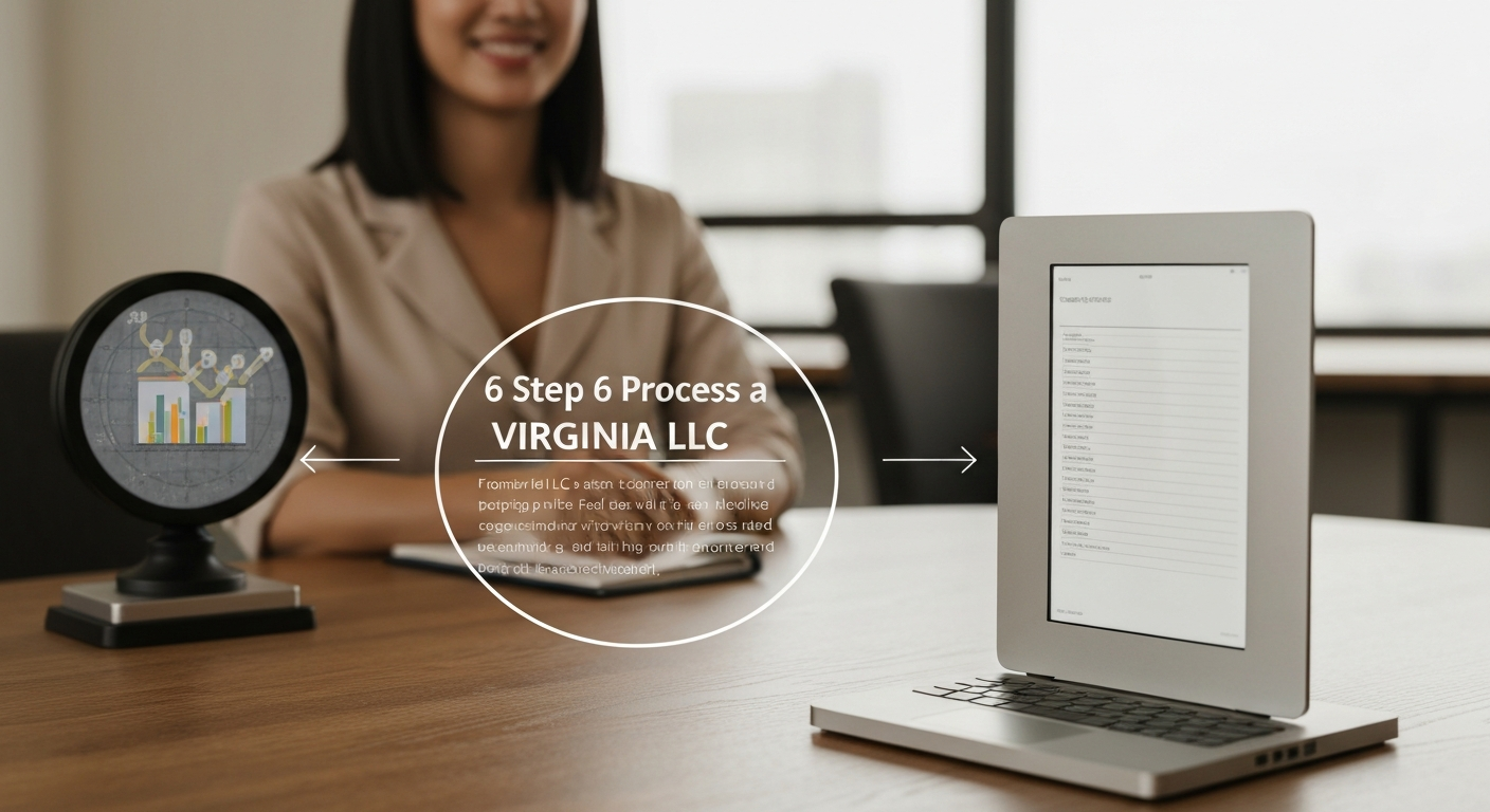 6-step process diagram for forming a Virginia LLC