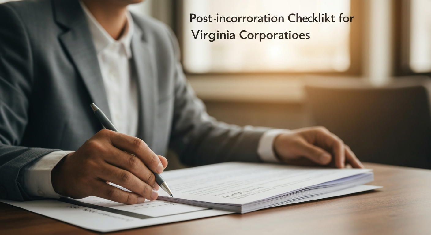 Post-incorporation checklist for Virginia corporations