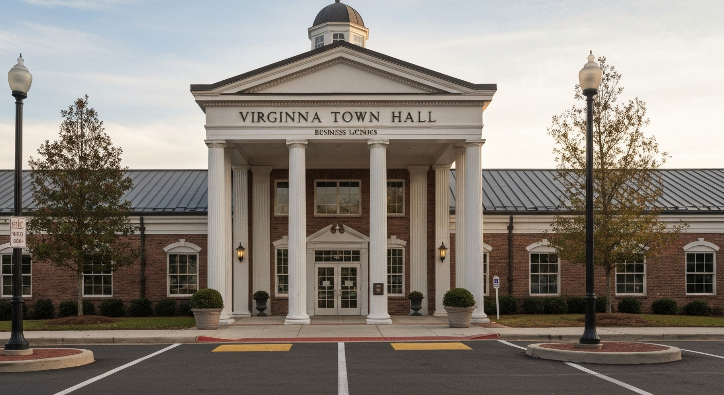 Virginia town hall building where business licenses are issued