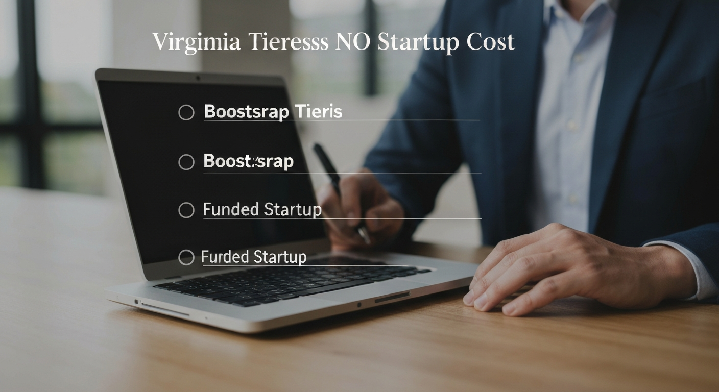 Three tiers of Virginia business startup costs from bootstrap to funded startup